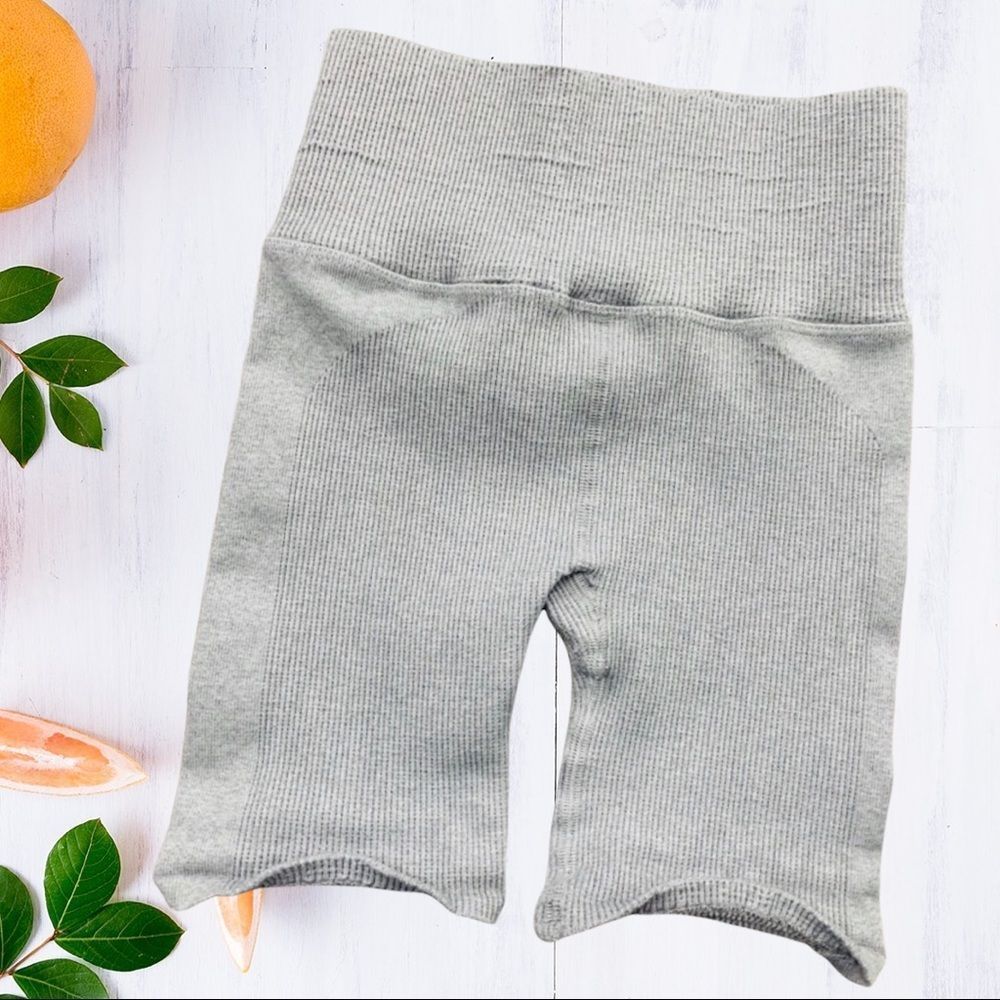 Free People FP Movement Happiness Runs Ribbed High Rise Bike Shorts NWOT - Picture 6 of 8